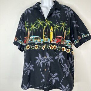 Vtg Winnie Fashion Hawaiian Shirts Woody Wagons Surf Boards Palm Trees Floral